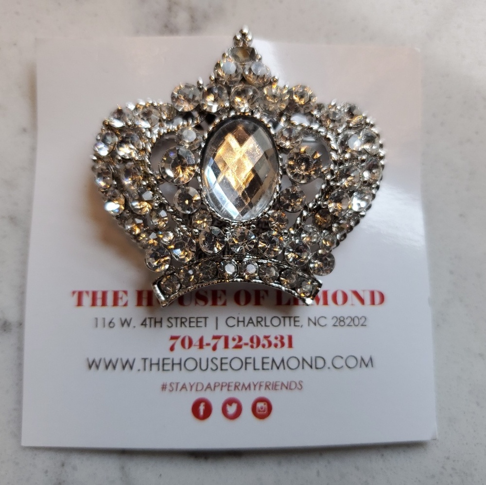 Silver Crown Lapel Pin/Broach